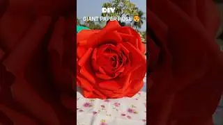 How to make  a Giant Paper Rose 🌹 | Big Paper Flower Craft Using Paper & Glue Gun#giantroseflowers