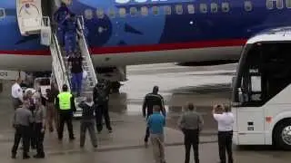Duke Championship Team arrives at RDU