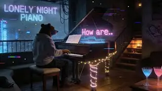 Late Night Piano in a Neon City 🌃 Rain Sounds & Relaxing Piano for Anxiety Relief