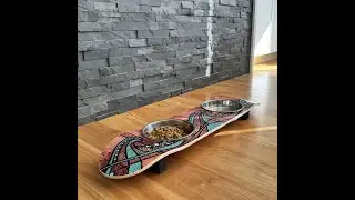 Island Time SkateBowl - Cat Food & Water Stand - Elevated Cat Feeding Bowls