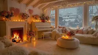 Peaceful Winter Night ❄️ Relaxing Piano & Fireplace Sounds 🌙 Tranquil Ambience for Deep Focus & Calm