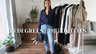 What To Wear When It's 15 Degrees (59F) | 15 Degree/59 Fahrenheit Outfit Ideas | Fall Outfit Ideas