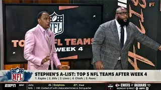FIRST TAKE | Stephen A., Drew Brees & Swagu unveil NFL Top 5 after Week 4: Eagles, Bills on top