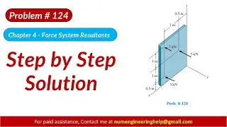 *4&ndash;124. Replace the parallel force system acting on the plate #statics