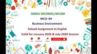MCO 04 SOLVED ASSIGNMENT | MCO 04 IGNOU Solved Assignment Jan 2026 & July 2026 | IGNOU