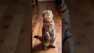 Scottish Fold Cat Sitting Like a Meerkat 🐱🦦 #cute #funny