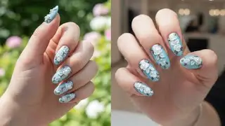 3D Acrylic Flower Nail Art Tutorial | Cats Eye Nail Art Step by step Full Tutorial