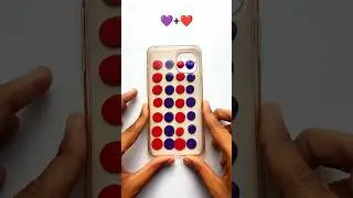 Satisfying Phone Case with Use of Two Acrylic Colours 💜❤️#satisfying #colour #diyart #case