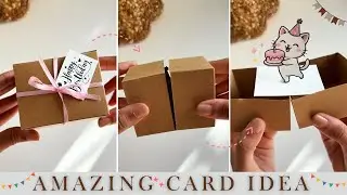 🎁 Step-by-Step DIY Pop-Up Birthday Card Tutorial 🎂 | Amazing Handmade Gift Box Card Idea 😍 |