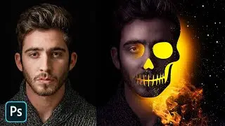 Fire Glowing Skull Photo Editing In Photoshop | Photo effect | Photo Manipulation