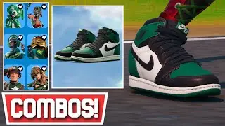 *NEW* BEST AIR JORDAN 1 HIGH 'PINE GREEN' KICKS COMBOS! | Fortnite