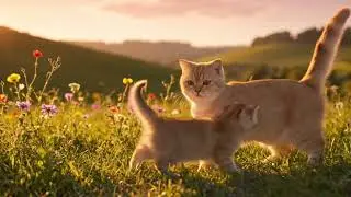 rusain Cat and kitten playing in ground #cute #kittenplay #cat #love #catlover #kittenplay #catfood 