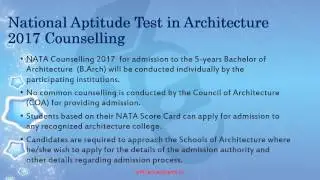 What is the Counselling Procedure for NATA 2017