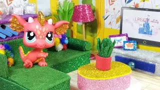 Minik Oturma Odası Yapımı 💛DIY Miniature Living Room for Dolls, LPS and LOL💛 LPSEM miniş Kendin Yap