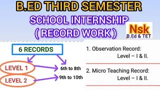 6 RECORDS | LEVEL 1 & 2 | B.ED THIRD SEMESTER 