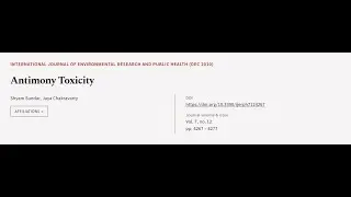 Antimony Toxicity | RTCL.TV