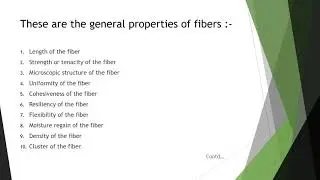 Introduction to Textiles TD123 Unit 1 General properties of fibers by Mrs.Hemlata Dabi HOD T.D.