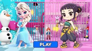 Ice Queen Elsa VS Kpop Zoey Prison Run! 💀🔥 Gameplay #roblox #obby