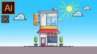 Adobe Illustrator CC Tutorial - How to Make a Beautiful Building Landscape Background Design