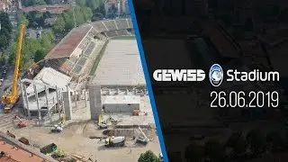 Lo stadio di Bergamo visto dal drone il 26 giugno