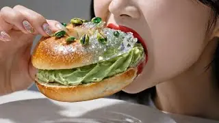 Most Satisfying Glass Pistachio Bagel ASMR | Crystal Crunch Sounds #asmr ##rek 