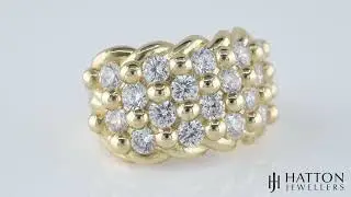 4 - Row Gem Set Keeper Ring