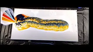 #9 Split Cup Wandering Straight Pour - Acrylic abstract fluid art