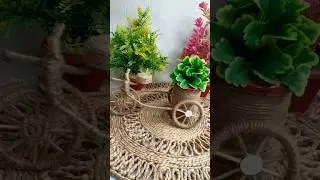 TRY CYCLE MAKE FOR WEAST MATERIAL #USE FOF JUTE THREAD #SHORT#HAND MADE CRAFT ACTIVITY#PLASTIC#VITA