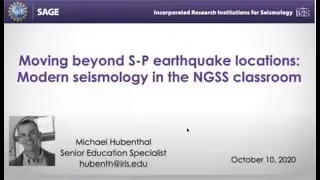 Modern Seismology in the NGSS Classroom M  Hubenthal IRIS