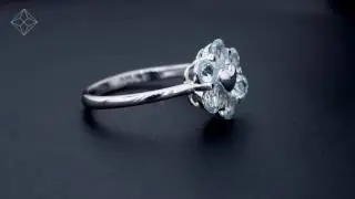 E5908 - STELLATO COLLECTION BLUE TOPAZ RING IN 9K WHITE GOLD