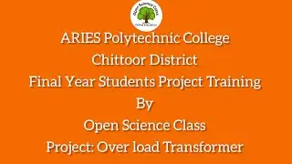 Our Project | ARIES Polytechnic College Final Year Students Project Training by Open Science Class