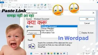 PASTE LINK OPTION IN PASTE SPECIAL IN WORDPAD | How to use | Where we apply