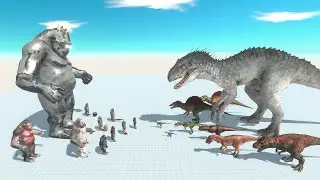 King Goro and Mutant Primates vs Indominus Rex and Dinosaurs - Animal Revolt Battle Simulator