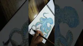 complete octopus painting process #art #drawing #gouache