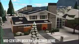 Bloxburg build: Two-story Mid-Century modern Christmas family home | Speedbuild part 1