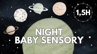 Night Routine Baby Sensory 🪐🌿 | Aesthetic Sage Planets | Low Stimulation | Sleep Music | 1.5 HOURS