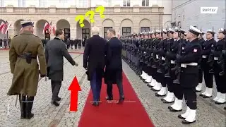 Joe Biden can't stay on red carpet in Poland February 21, 2023.