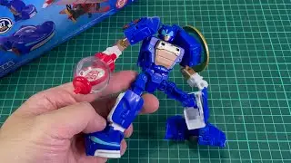 Transformers Collaborative Sonic the Hedgehog Blue Booster (Robot mode to Speed Star Race Car mode)