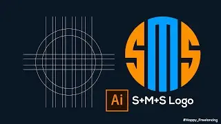 Letter SMS Logo design Using Line and Shape Builder Tool || Logo Design Tutorial