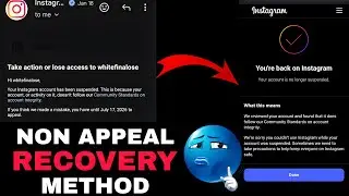 Instagram Non-Appeal Account Recovery Method | Suspended Account Solution