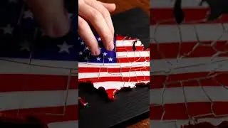 USA Divides into States | Hyper-Realistic Glass USA ASMR  #asmr #satisfyingvisuals #asmrtriggers
