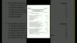 2nd #bsc 3rd #sem computer science examination question paper March/ April #2023 #nep #cs #java #ba