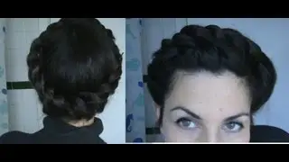 HOTD#6 Halo braid with a twist tutorial (how to halo plait easy updo hairstyle ) - Vintagious
