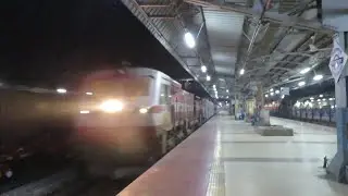Humming TKD RED EMD breaks Night Silence with Dibrugarh Dihing SF Express skipping BP at MPS !!!