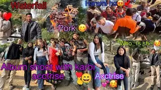 URI baba 🤣🔥phele bar karbi acctrise k sath shoting 😊with #karbi album only ladki #waterfall belughat