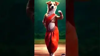 Dog dance in saree  #dance #bhojpuri #funny #comedy #song  #dogdance #cute #petdance #dog #pets