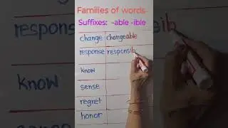 Language: Suffixes -able -ible #shorts