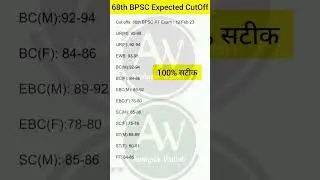 68th BPSC Expected Cut Off 2023 | 68 BPSC Ka Cut Off Kitna Jayega