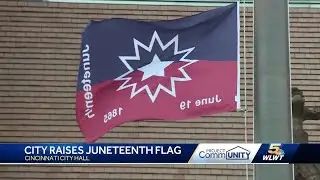 Cincinnati leaders raise Juneteenth flag at City Hall