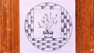 How to draw a circle scenery || Easy circle scenery drawing || Pencil drawing in a easy drawing